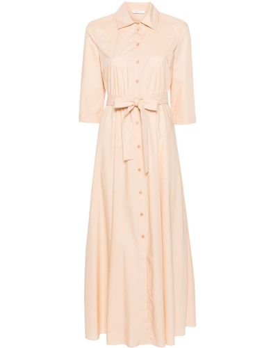 Patrizia Pepe Belted Cotton Shirtdress - Natural