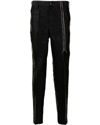 Doublet Pantalones ajustados en jacquard - Negro