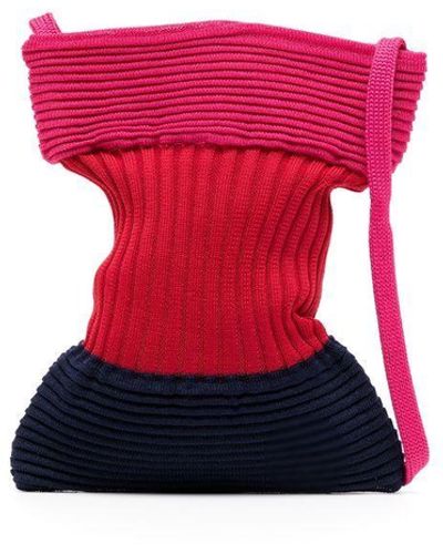 CFCL Strata Ribbed-knit Crossbody Bag - Pink