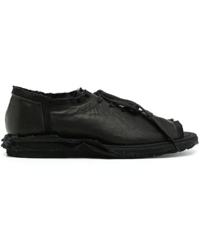 Yohji Yamamoto Lace-up Leather Sandals - Black