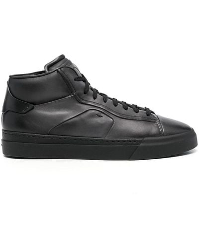 Santoni High-top Lace-up Sneakers - Black