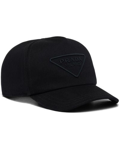 Prada Embroidered Logo Baseball Cap - Black