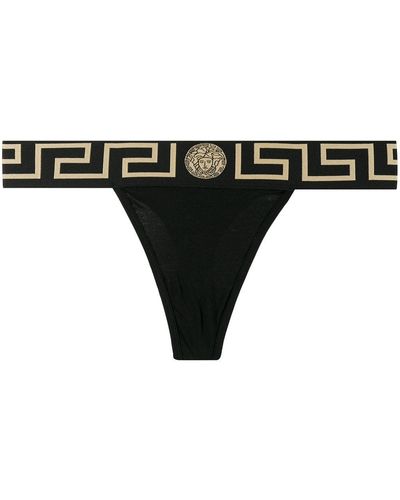 Versace Tanga mit Medusa - Schwarz