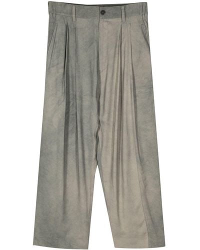 Ziggy Chen Striped loose fit trousers - Grau