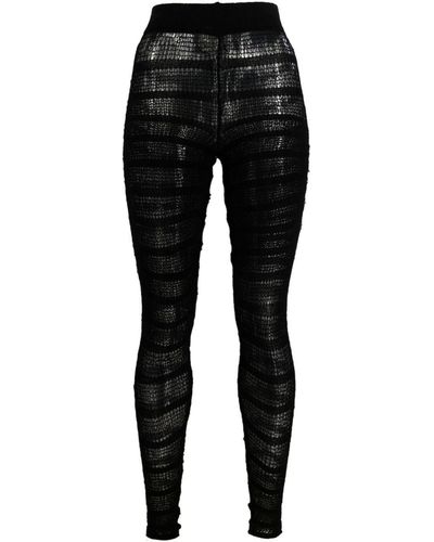 VITELLI Sheer-panel Detail leggings - Black