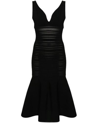 Victoria Beckham Frame Detail Dress Midi Dress - Black