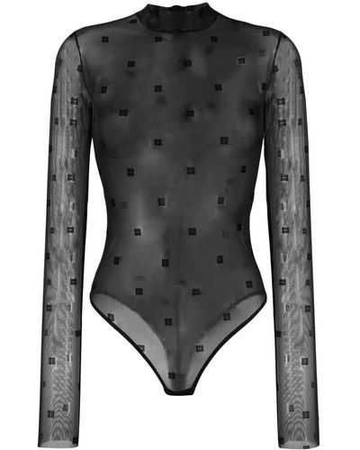 Givenchy Body aus Mesh mit Logo-Print - Schwarz