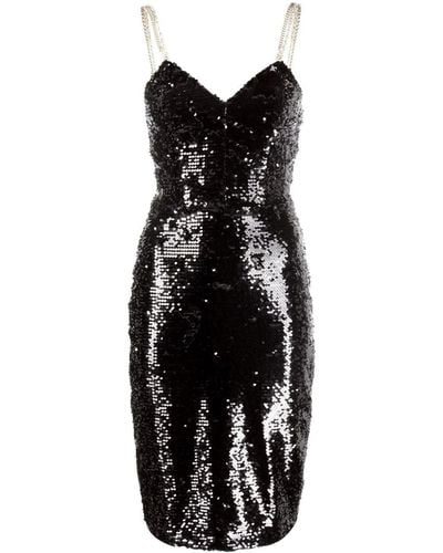 Philipp Plein Sequin Embellished Midi Dress - Black