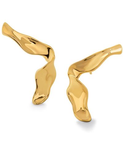 Monica Vinader Wave Stud Earring - Metallic