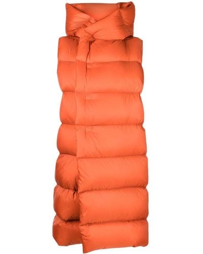 Rick Owens Sleeveless Padded Coat - Orange