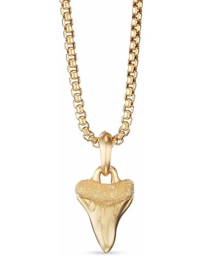 David Yurman 18kt Yellow Gold 17mm Shark Tooth Enhancer Amulet - Metallic