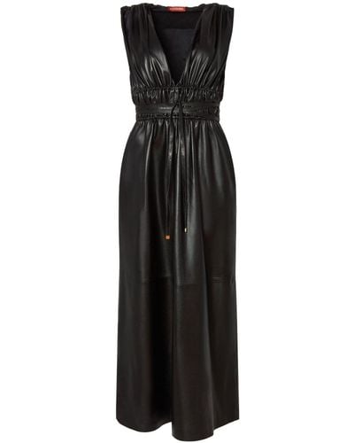 Altuzarra Fiona Leather Midi Dress - Black