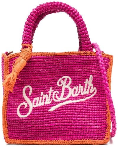 Mc2 Saint Barth Mini Vanity Raffia Tote Bag - Pink