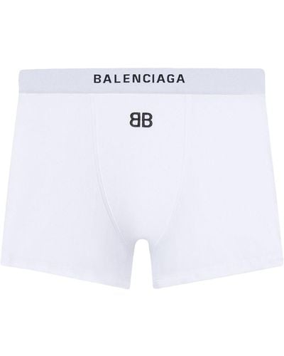 Balenciaga Bragas tipo bóxer con logo bordado - Blanco