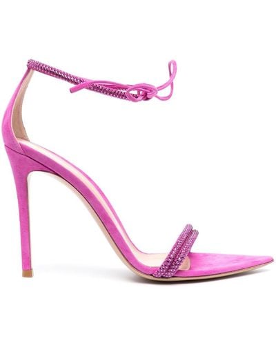 Gianvito Rossi Montecarlo 115mm Crystal-embellished Sandals - Pink