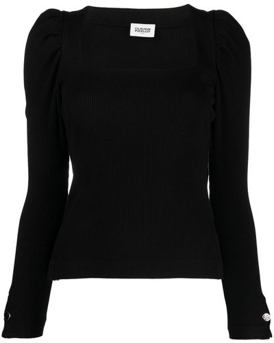 Claudie Pierlot Ribbed Knit T-shirt - Black