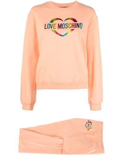 Love Moschino Jogginganzug mit Logo-Print - Orange