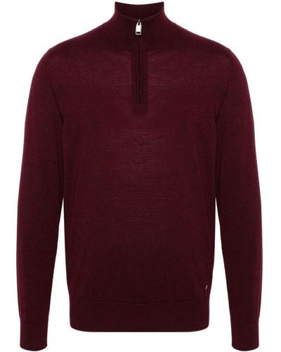 Brioni Logo-plaque Wool Sweater - Red