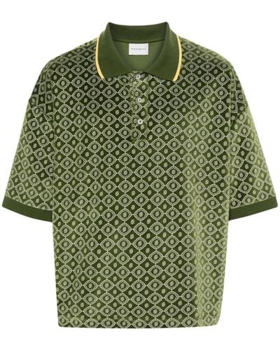 Drole de Monsieur Le Polo Monogramme Polo Shirt - Green