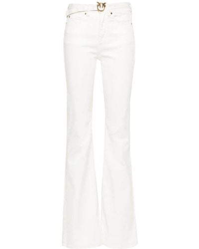 Pinko Mid-rise Flared Jeans - White