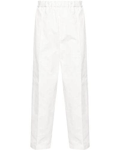 Jil Sander Tapered-leg Cotton Pants - White