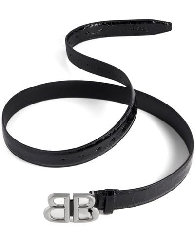 Balenciaga Monaco Logo-buckle Leather Belt - Black