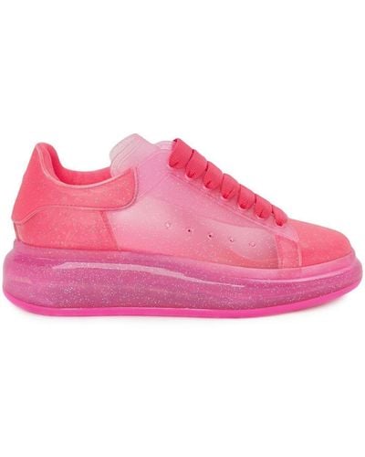Alexander McQueen Oversized Sneakers Met Glitter - Roze