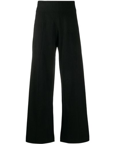 Pringle of Scotland Knitted Wide-leg Trousers - Black