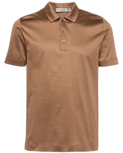 Canali Cotton Jersey Polo Shirt - Brown