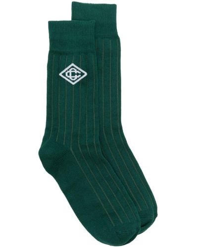 Casablancabrand Monogram-logo Socks - Green