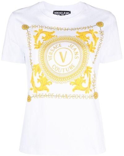 Versace Logo Couture Print T-shirt - White