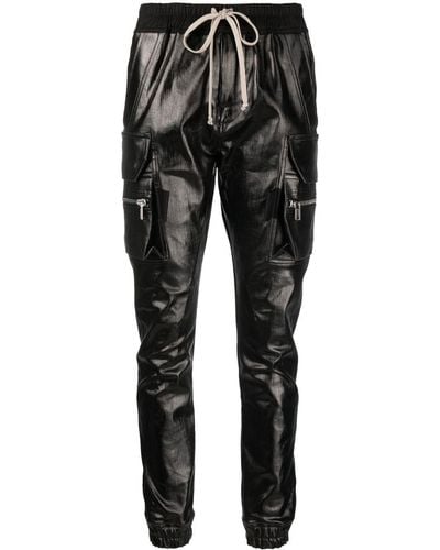 Rick Owens Pantalones pitillo con cordones en la cintura - Negro