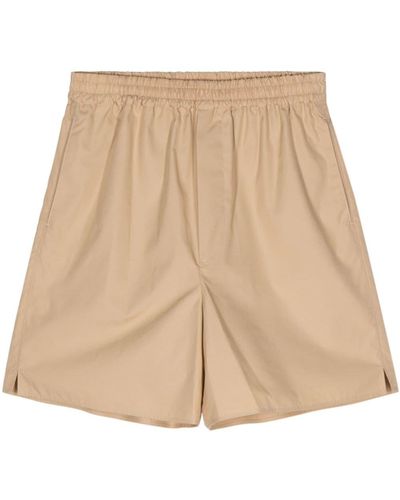 AURALEE Elasticated-waistband Cotton Shorts - Natural