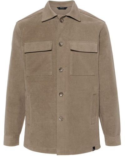BOGGI Button-up Cotton Shirt Jacket - Natural