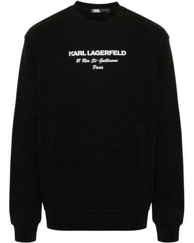 Karl Lagerfeld Sweatshirt mit gummiertem Logo - Schwarz