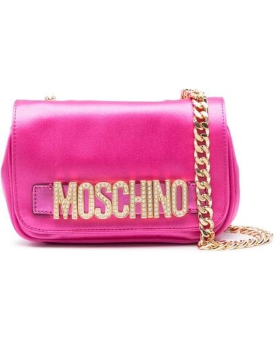 Moschino Umhängetasche mit Logo-Schild - Pink