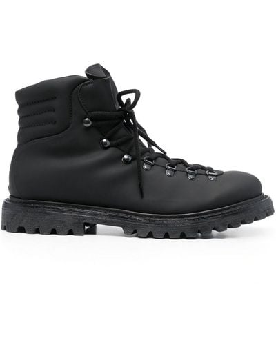 Premiata Padded-ankle Lace-up Boots - Black