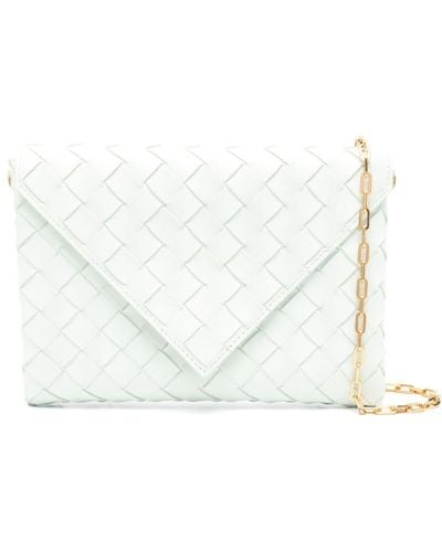 Bottega Veneta Origami Chained Clutch Bag - White