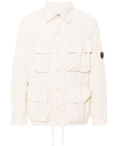 C.P. Company Flatt Multi-pocket Shirt Jacket - White