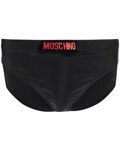 Moschino モスキーノ ロゴ トランクス水着 - ブラック