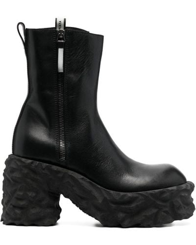 Premiata 110mm Zip-up Chunky Leather Boots - Black