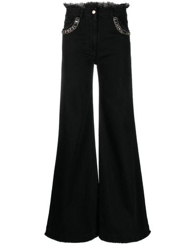 Alberta Ferretti High-rise Wide-leg Jeans - Black