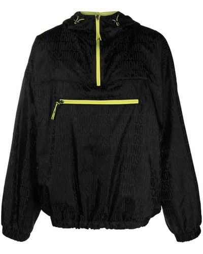 Moschino Logo-print Hooded Lightweight Jacket - Black