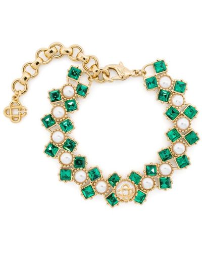 Casablancabrand Bracelet Crystal And Pearl en chaîne - Vert
