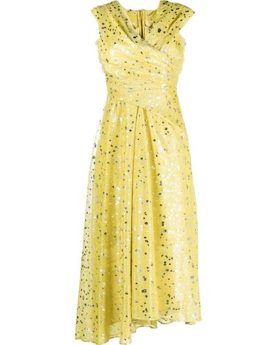 Talbot Runhof Off-shoulder Midi Dress - Yellow