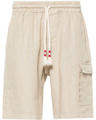 Mc2 Saint Barth Linen Straight-leg Shorts - Natural