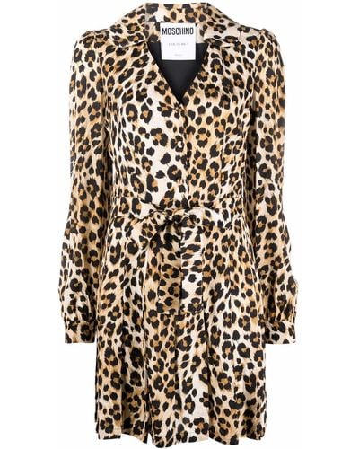 Moschino Leopard-print Shirt Dress - Multicolour