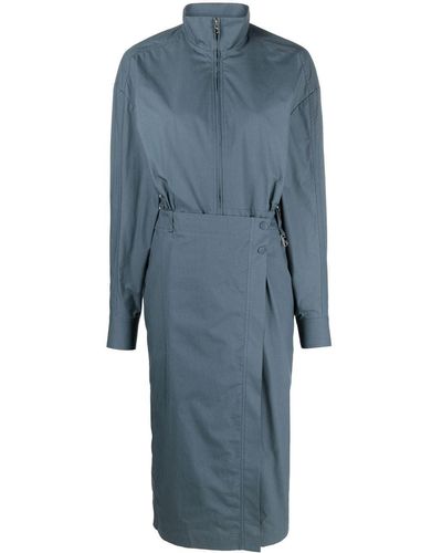 Low Classic Long-sleeve Jumpsuit Dress - Blue