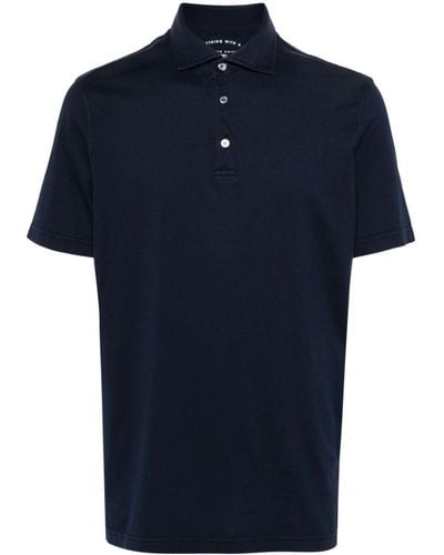 Fedeli Cotton Polo Shirt - Blue