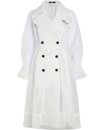 Karl Lagerfeld X Hun Kim Mesh Trench Coat - White